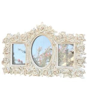 Shabby Chic Rose Garden Triple Photo Collage Frame